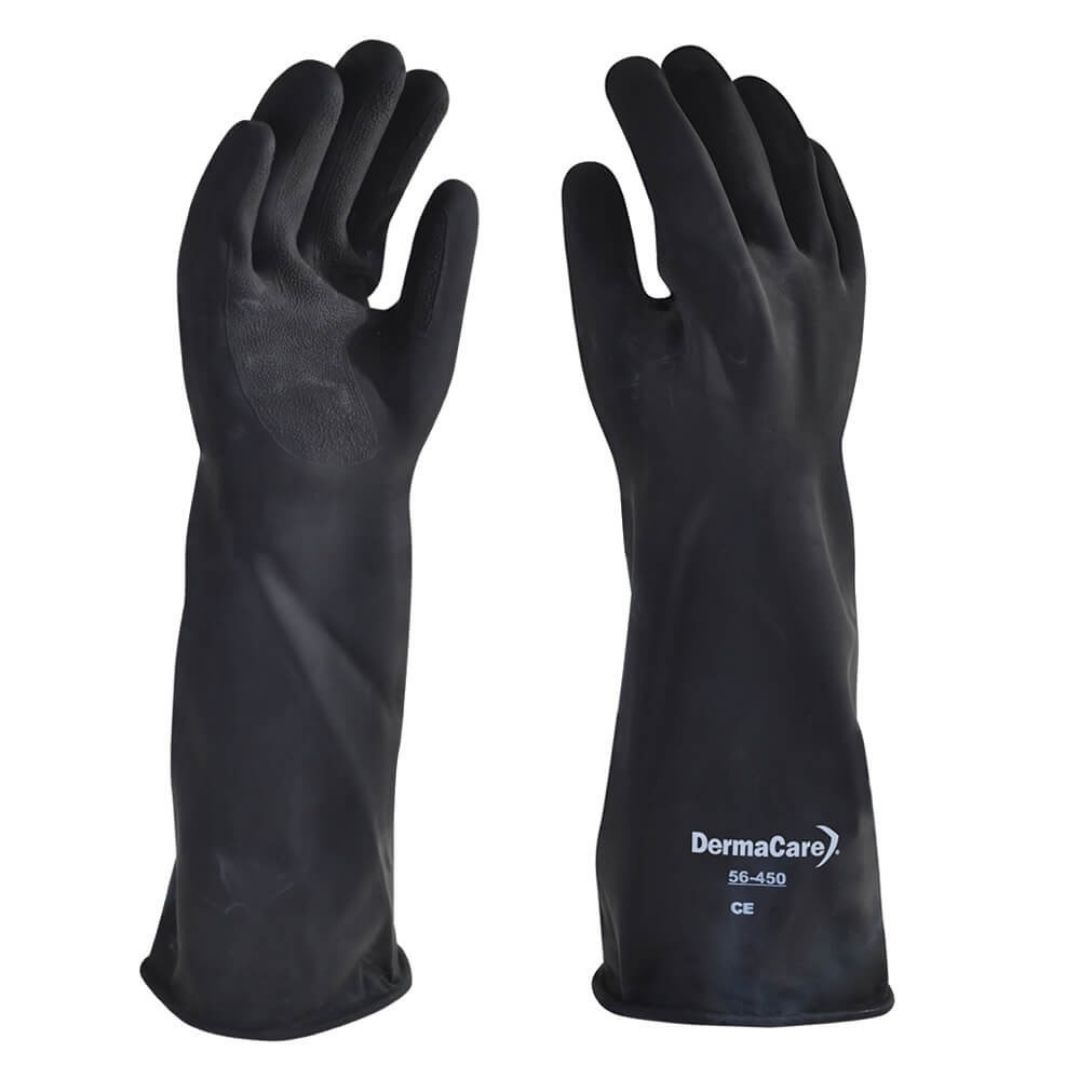 Guante negro de látex de 18 pulgadas contra ácidos Guante negro de látex de 18 pulgadas contra ácidos