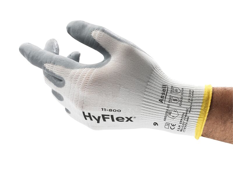 Guante Ansell HyFlex 11-800 de Nitrilo Espumado para Ensamble de Precisión Guante Ansell HyFlex 11-800 de Nitrilo Espumado para Ensamble de Precisión